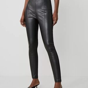 Ann Taylor Black Leather Cropped Pants